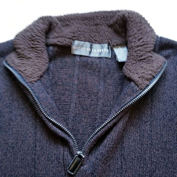 Oscar de la Renta sweater quarter zip jumper knit - Picture 3 of 9